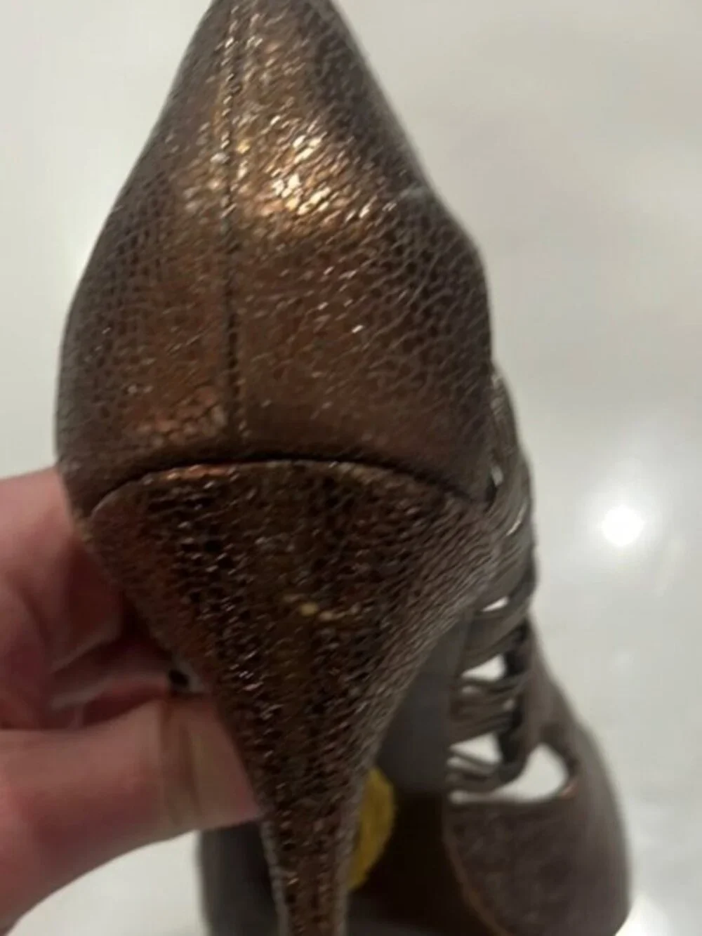 Elie Tahari Bronze Peep-Toe Heels with Stiletto 39.5 Fits 8.5